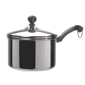 Classic Series 2 Quart Stainless Steel Sauce Pan with Lid, Induction Compatible, Metal Utensil and Dishwasher Safe, Stainless Steel