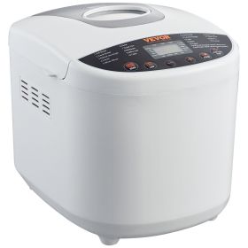 VEVOR Bread Maker, 19-in-1 2LB Dough Machine, Nonstick Ceramic Pan Automatic Breadmaker with Gluten Free Setting, Whole Wheat Bread Making, Digit (Power: 650 W, Capacity: 2 lb)